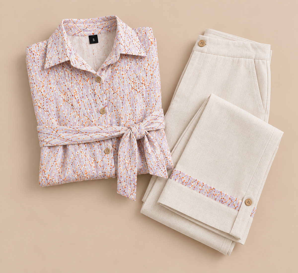 Embroidered Kurta Set – Blush Vine