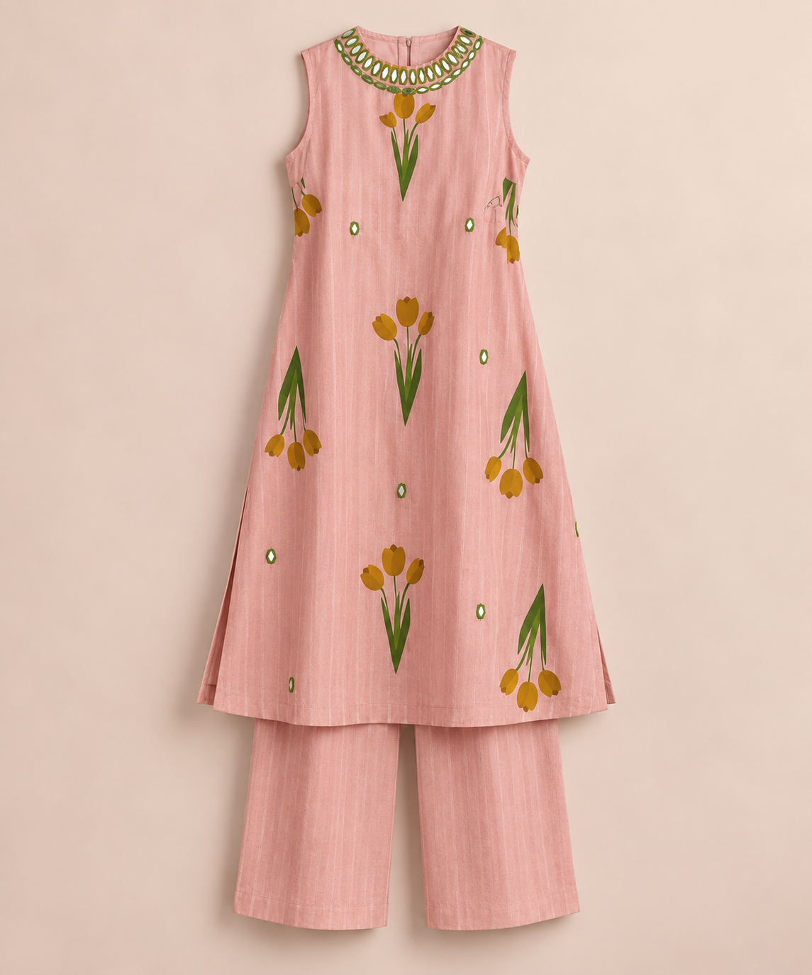 Embroidered Kurta Set – Pink Meadow