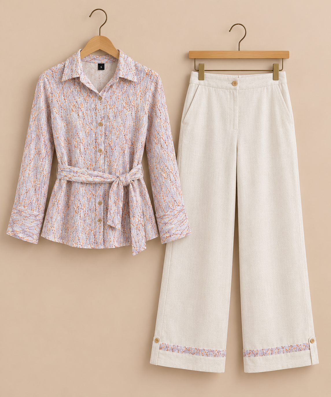 Embroidered Kurta Set – Blush Vine