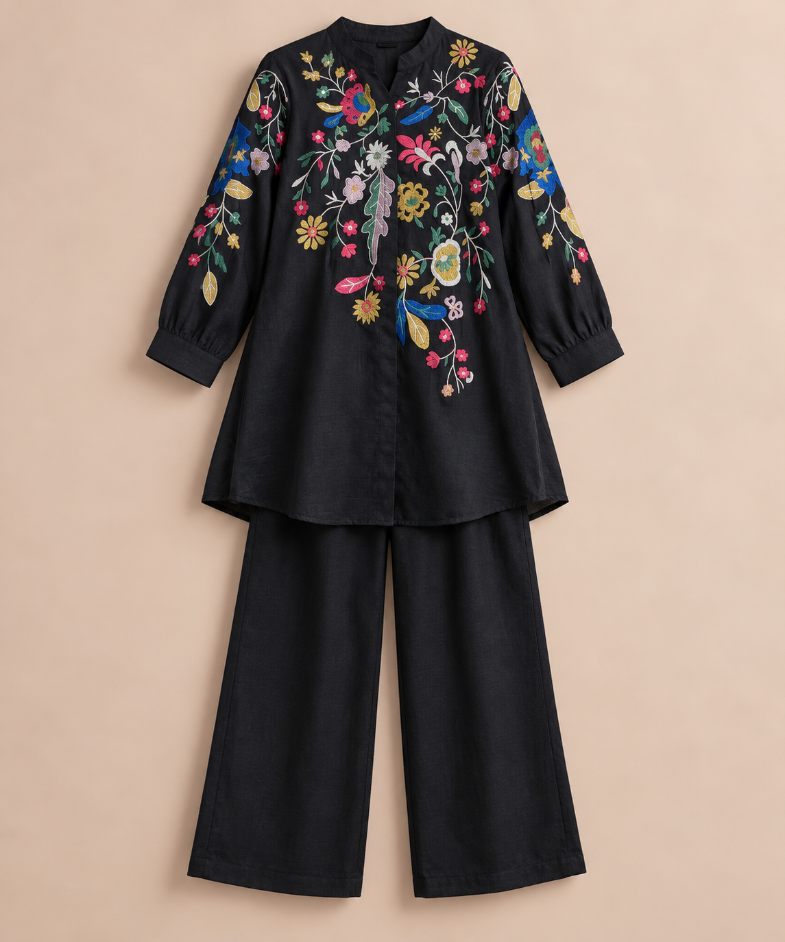 Embroidered Kurta Set Midnight Bloom