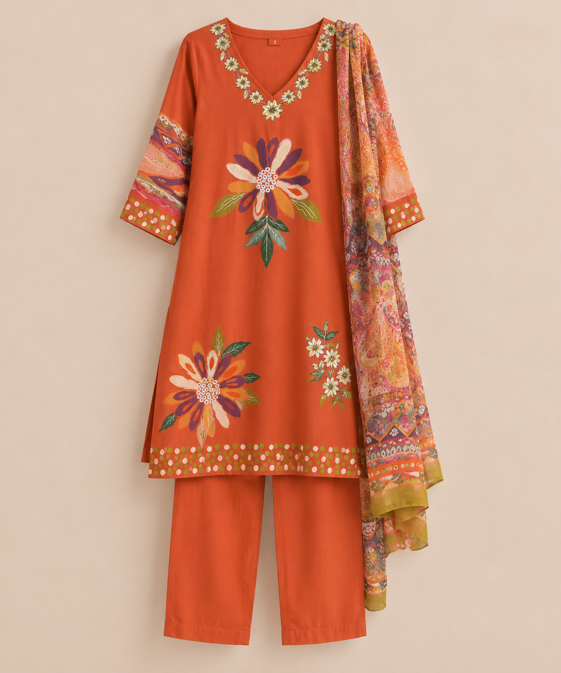 Embroidered Kurta Set – Marigold Bloom
