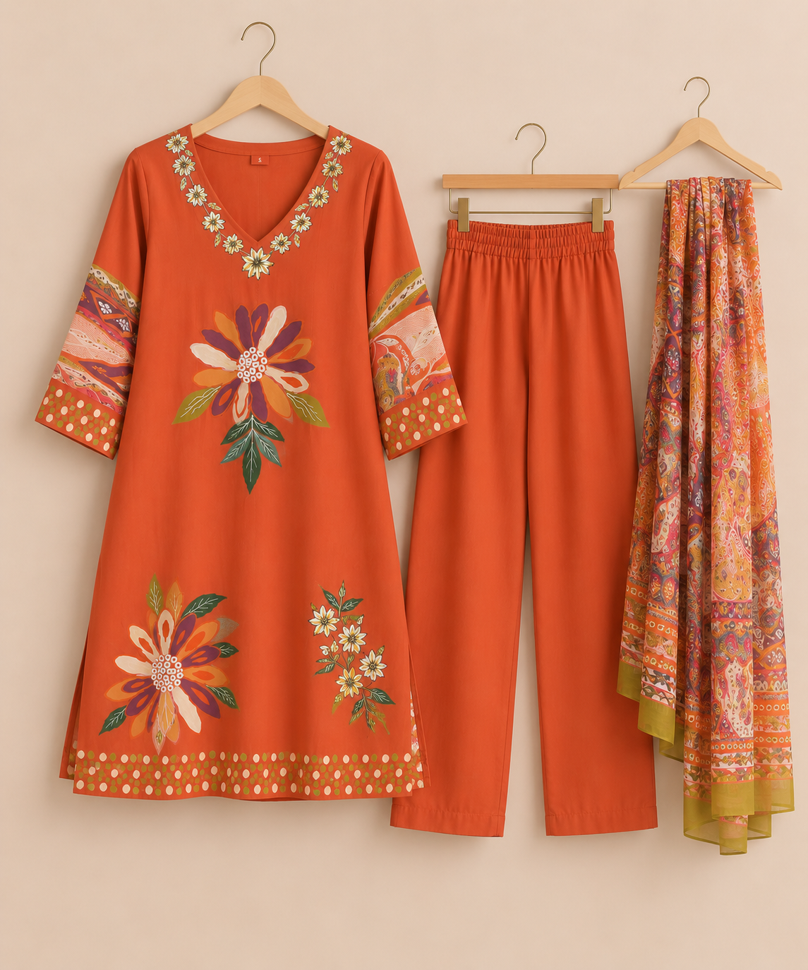 Embroidered Kurta Set – Marigold Bloom