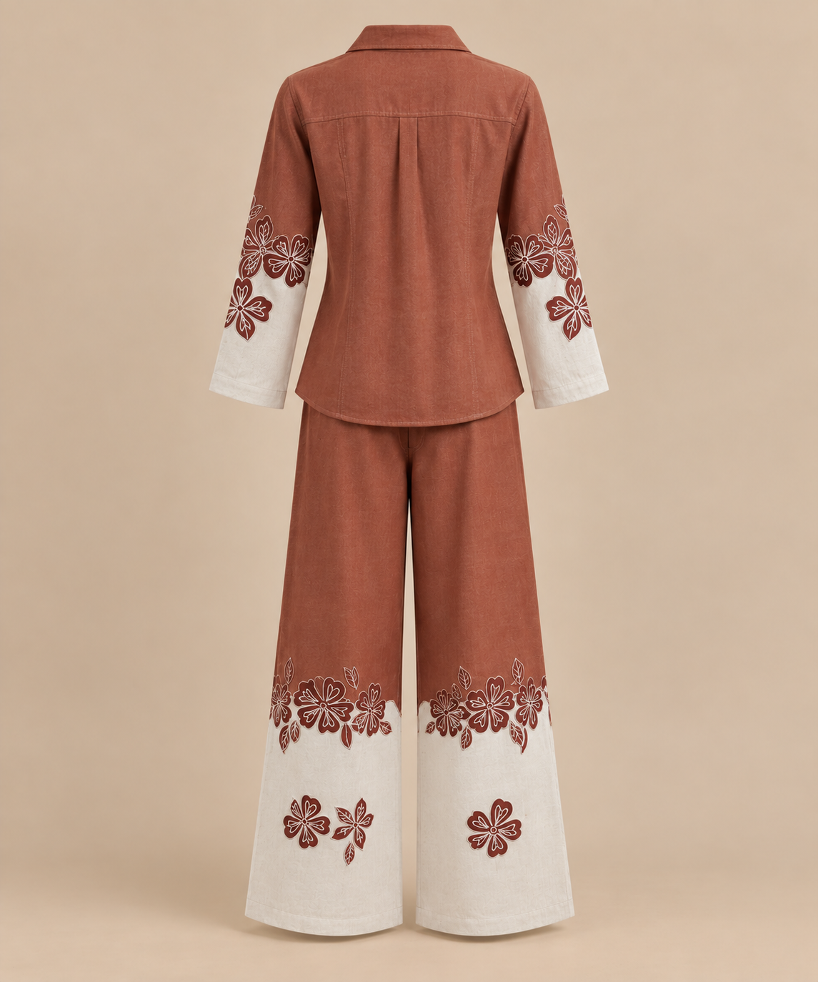 Embroidered Kurta Set – Terracotta Bloom
