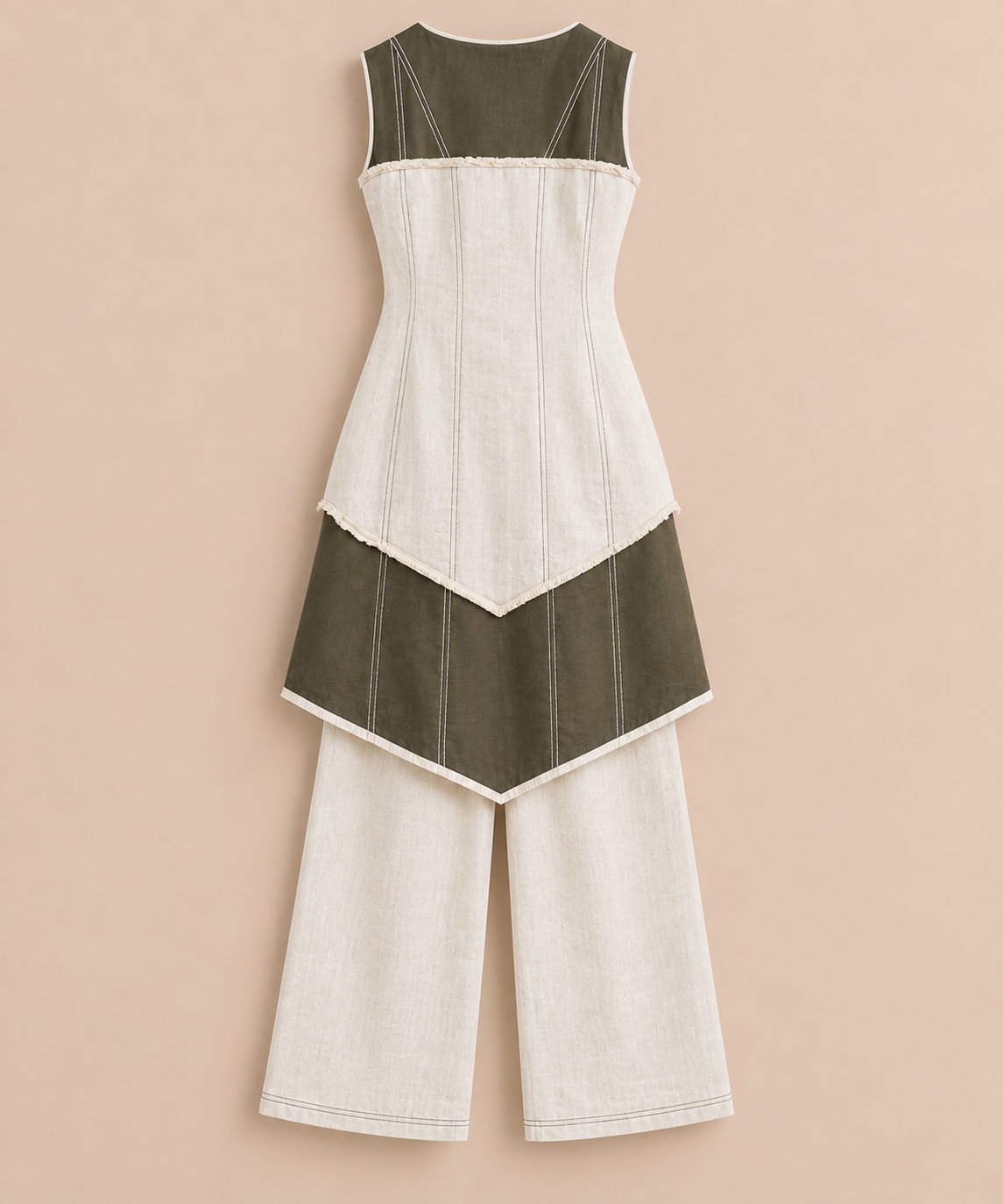 Embroidered Kurta Set – Olive Ivory