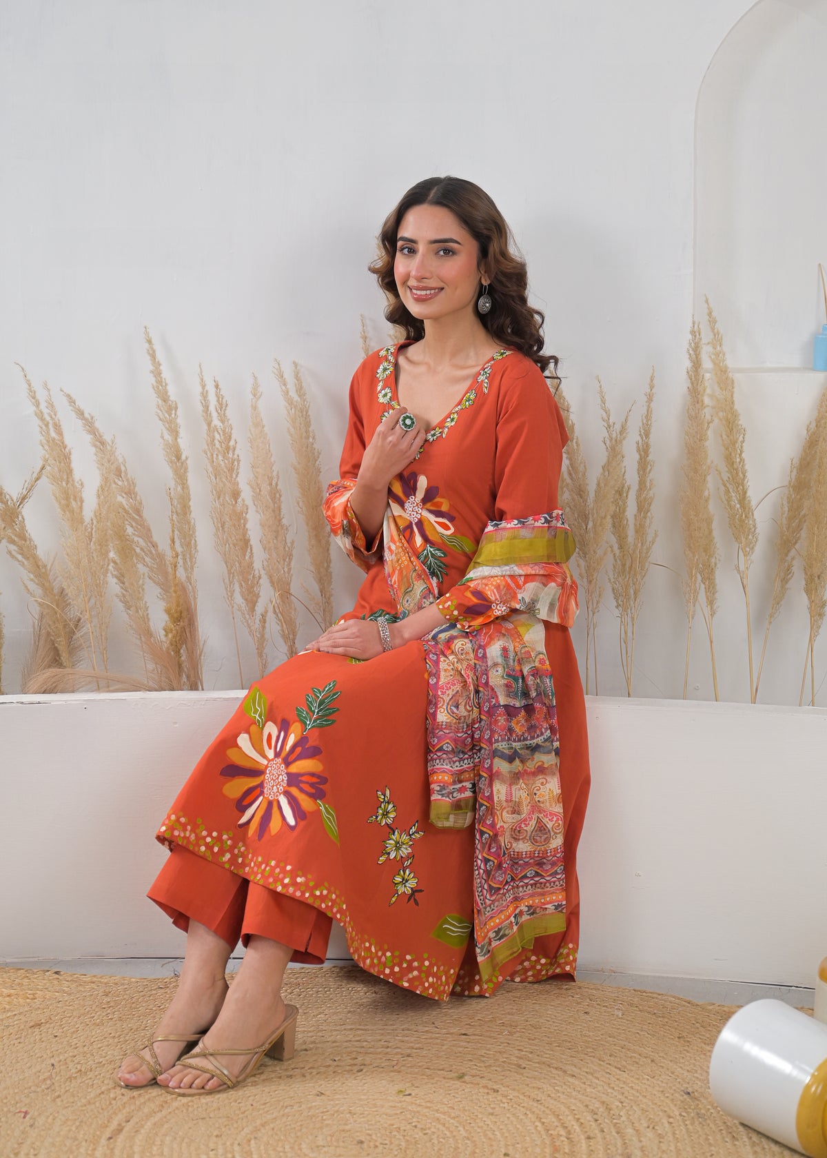 Embroidered Kurta Set – Marigold Bloom