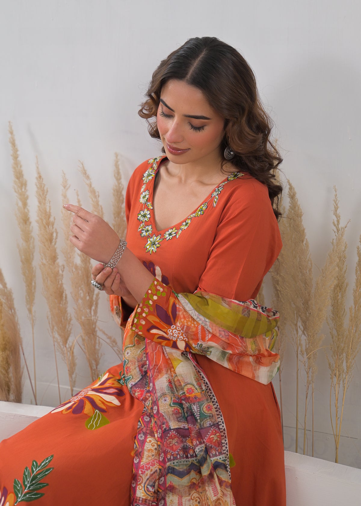 Embroidered Kurta Set – Marigold Bloom